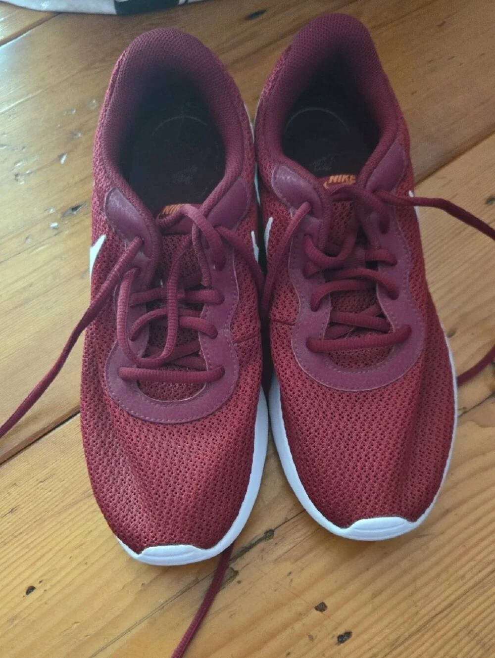 Nike Maroon Mesh Sneakers with White Swoosh Sz 8.5